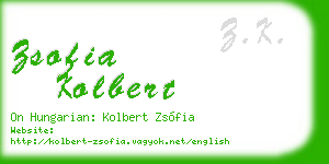 zsofia kolbert business card
