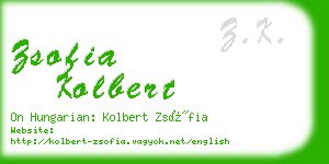 zsofia kolbert business card